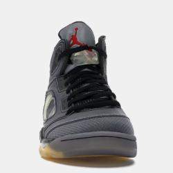 Off-White Black/Muslin-Fire Red Jordan 5 Retro Sneaker Size EU 42