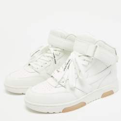 Off-White White Leather Out Of Office High Top Sneakers Size 41