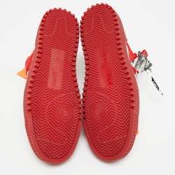 Pre Owned Off-White 3.0 Off Court Size 42 Red/White Suede and Leather High Top Sneakers