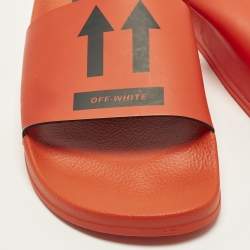 Pre Owned حذاء سلايد أوف وايت مطاط أس ود بالشعار مقاس 41