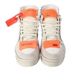 Off White Mix Media High Top Sneakers Size  40