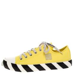 Off-White Yellow Canvas Vulcanized Low-Top Sneakers Size 43