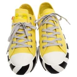 Off-White Yellow Canvas Vulcanized Low-Top Sneakers Size 43