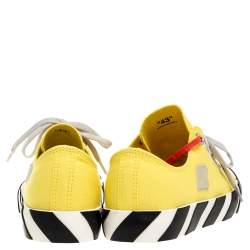 Off-White Yellow Canvas Vulcanized Low-Top Sneakers Size 43