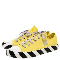 Off-White Yellow Canvas Vulcanized Low-Top Sneakers Size 43