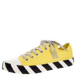 Off-White Yellow Canvas Vulcanized Low-Top Sneakers Size 43