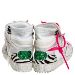 Pre Owned حذاء رياضي أوف-وايت أوف كورت 3.0 عنق مرتفع كانفاس وجلد أبيض مقاس 41