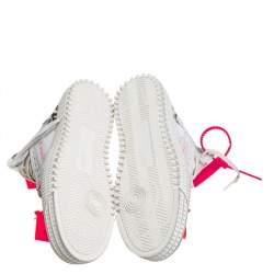 Pre Owned حذاء رياضي أوف-وايت أوف كورت 3.0 عنق مرتفع كانفاس وجلد أبيض مقاس 41