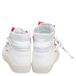 Pre Owned حذاء رياضي  أوف وايت أوف كورت 3.0 جلد كريمي / برتقالي بعنق مرتفع مقاس 43