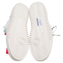 Pre Owned حذاء رياضي أوف وايت أوف كورت 3.0 جلد كريمي / برتقالي بعنق مرتفع مقاس 43