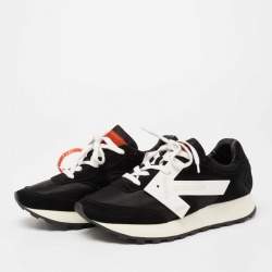 Off-White Black Suede And Leather  Runner Arrow Sneakers Size 40