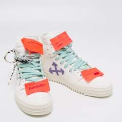 Pre Owned حذاء رياضي أوف وايت أوف كورت 3.0 جلد أبيض بعنق طويل مقاس 42