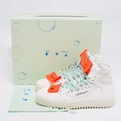 Pre Owned حذاء رياضي أوف وايت أوف كورت 3.0 جلد أبيض بعنق طويل مقاس 42