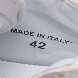 Pre Owned حذاء رياضي أوف وايت أوف كورت 3.0 جلد أبيض بعنق طويل مقاس 42