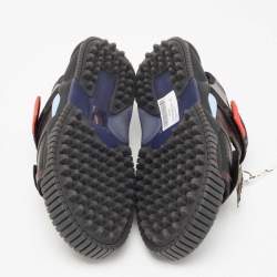 Pre Owned Off-White Black/Brown Leather And Fabric Virgil Abloh Sandals Size 42