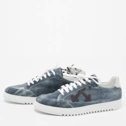 Pre Owned حذاء رياضي أوف وايت سويدي رصاصي برباط مقاس 42