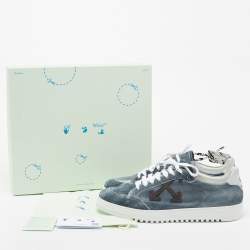 Pre Owned حذاء رياضي أوف وايت سويدي رصاصي برباط مقاس 42