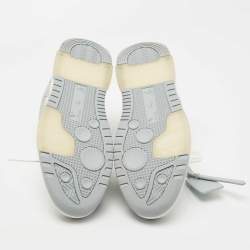 Pre Owned Off White Grey/White Leather Arrow Low Top Sneakers Size 42