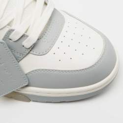 Pre Owned Off White Grey/White Leather Arrow Low Top Sneakers Size 42