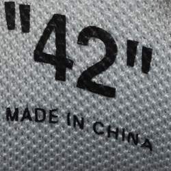 Pre Owned Off White Grey/White Leather Arrow Low Top Sneakers Size 42