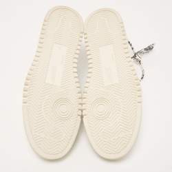 Pre Owned Off-white White Croc Embossed Leather 2.0 Low Sneakers Size 40