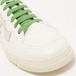 Pre Owned Off-white White Croc Embossed Leather 2.0 Low Sneakers Size 40