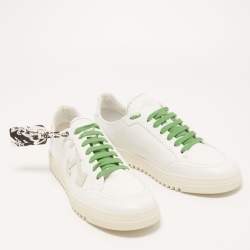 Pre Owned Off-white White Croc Embossed Leather 2.0 Low Sneakers Size 40