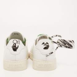 Pre Owned Off-white White Croc Embossed Leather 2.0 Low Sneakers Size 40