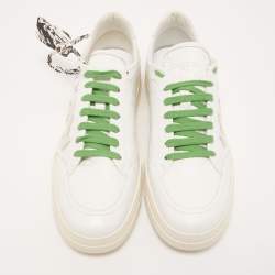 Pre Owned Off-white White Croc Embossed Leather 2.0 Low Sneakers Size 40