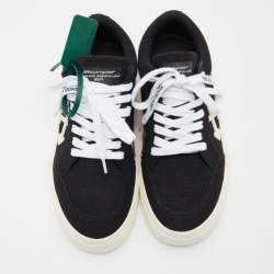 مملوكة مسبقًا Off-White Black/White Canvas Vulcanized Low Top Sneakers Size 39