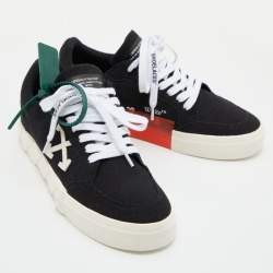 مملوكة مسبقًا Off-White Black/White Canvas Vulcanized Low Top Sneakers Size 39