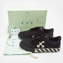Off-White Black Canvas Vulcanised Sneakers Size 43