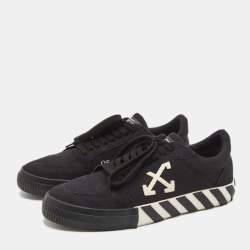 Off-White Black Canvas Vulcanised Sneakers Size 43