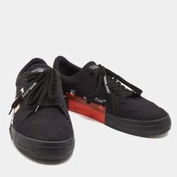 Off-White Black Canvas Vulcanised Sneakers Size 43