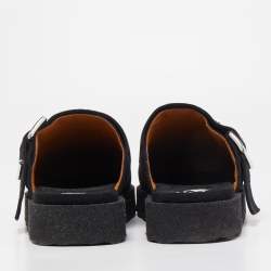 Pre Owned Off-White Black Suede Buckle Detail Mules Size 44