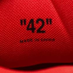 Pre Owned Off-White White/Red Perforated Leather Out Of Office Sneakers Size 42