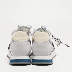 مملوكة مسبقًا Off-White Grey Suede and Fabric Arrow Low Top Sneakers Size 44