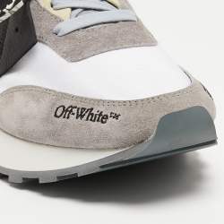مملوكة مسبقًا Off-White Grey Suede and Fabric Arrow Low Top Sneakers Size 44