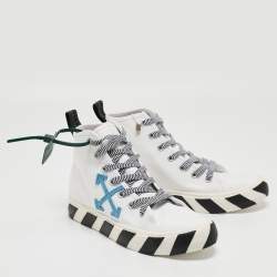 Off-White White Canvas high Top Sneakers Size 42