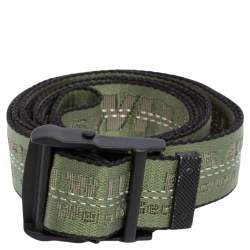 Pre Owned Off-White Green/Black Nylon Industrial Belt 110CM