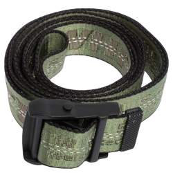 Pre Owned Off-White Green/Black Nylon Industrial Belt 110CM