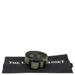 Pre Owned Off-White Green/Black Nylon Industrial Belt 110CM
