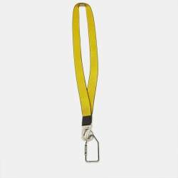 Pre Owned Off-White Yellow/Black Nylon and Leather Industrial Lanyard