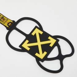 Off White Yellow/Black Rubber and Nylon Universal Phone Case with Strap