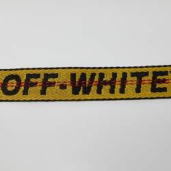 Off White Yellow/Black Rubber and Nylon Universal Phone Case with Strap
