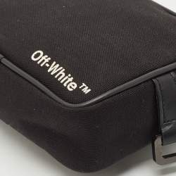 Off-White Black Canvas Industrial Camera Crossbody Bag