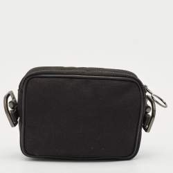Off-White Black Canvas Industrial Camera Crossbody Bag