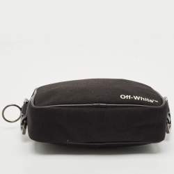 Off-White Black Canvas Industrial Camera Crossbody Bag