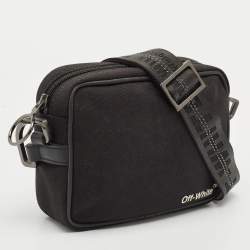 Off-White Black Canvas Industrial Camera Crossbody Bag