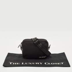 Off-White Black Canvas Industrial Camera Crossbody Bag